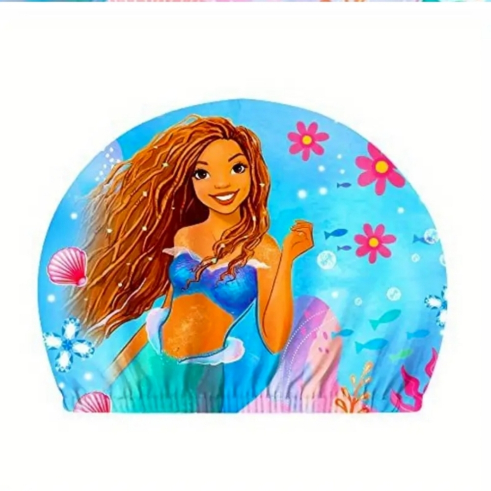 Halle Bailey Little Mermaid Swimsuit with matching Sun Cap. Sz 2-3 years. - Picture 2 of 5